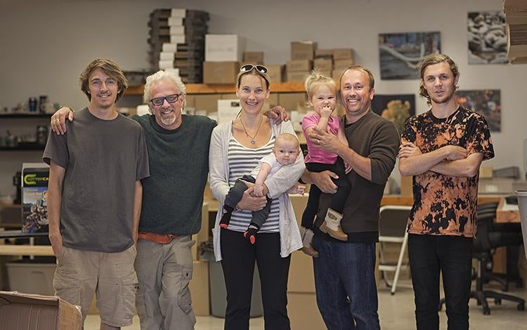 Team members at Cotton Camera Carrying Systems, a family business