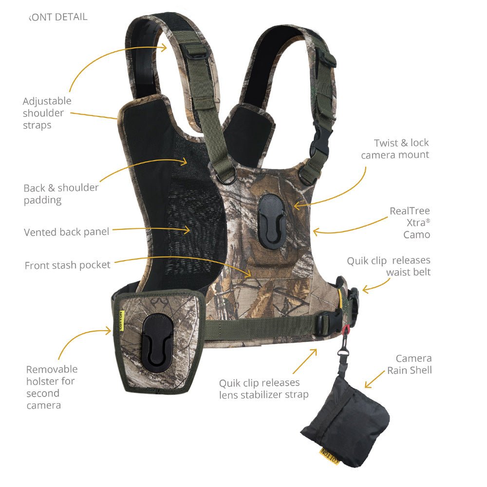 CCS G3 CAMO Binocular &amp; Camera Harness - Cotton Camera Carrying Systems