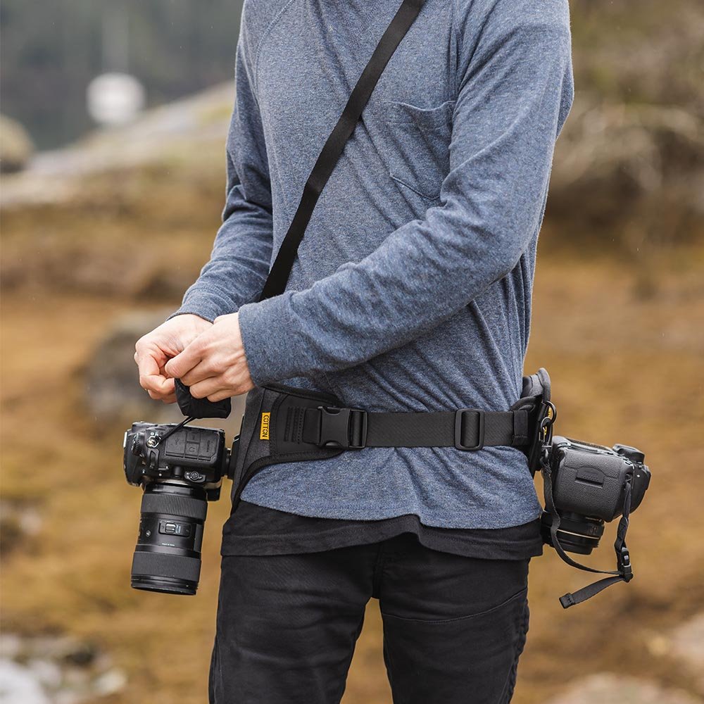 SlingBelt Carrying System for 2 Cameras - Cotton Camera Carrying Systems