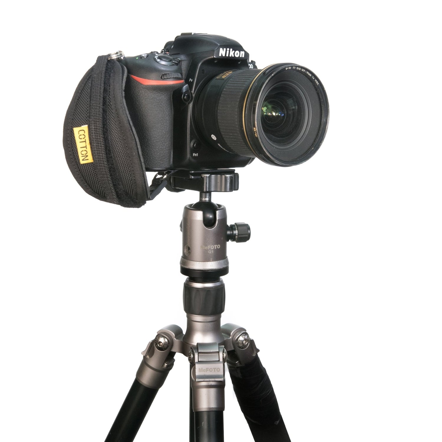 CCS hand grip camera strap attached to tripod mounted camera body