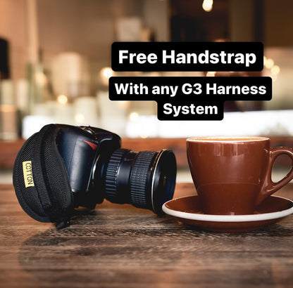 Free camera handstrap with purchase of G3 harness system promotion