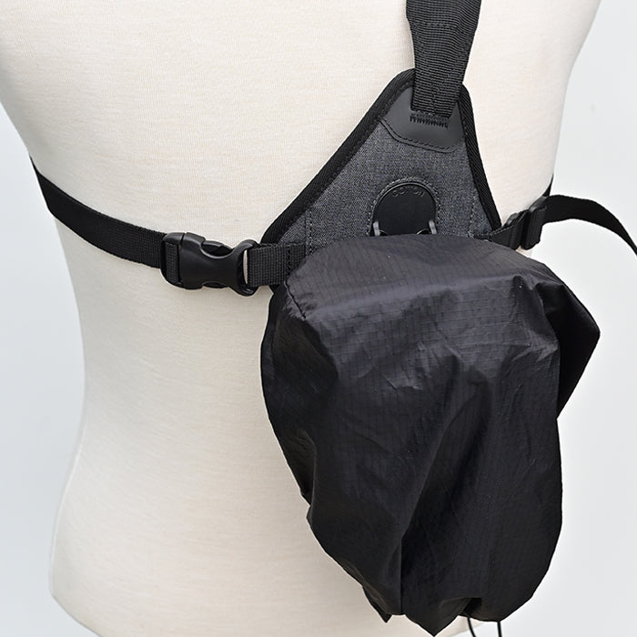 CCS Skout G2 camera sling harness shown while camera is covered for weatherproofing