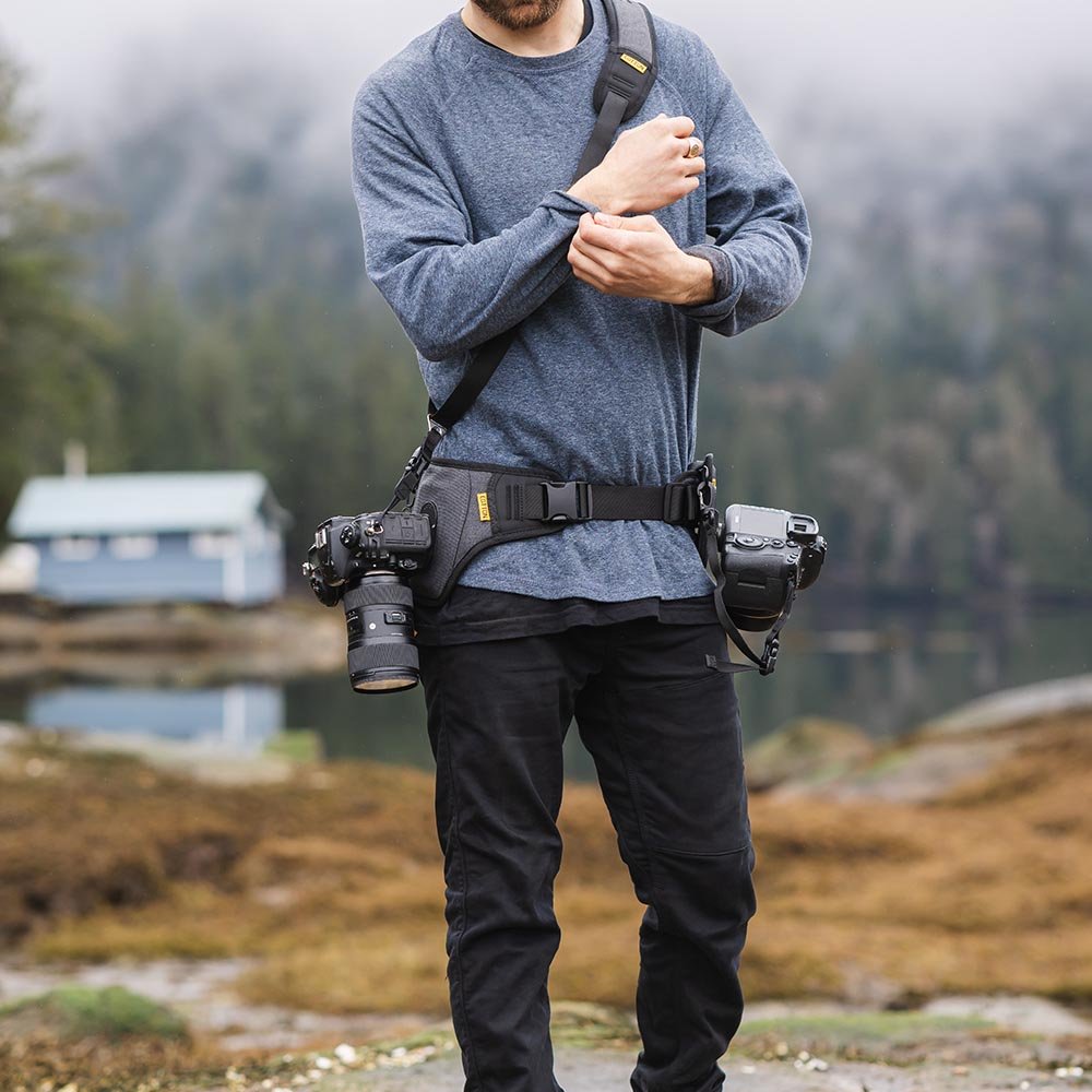 SlingBelt Carrying System for 2 Cameras - Cotton Camera Carrying Systems