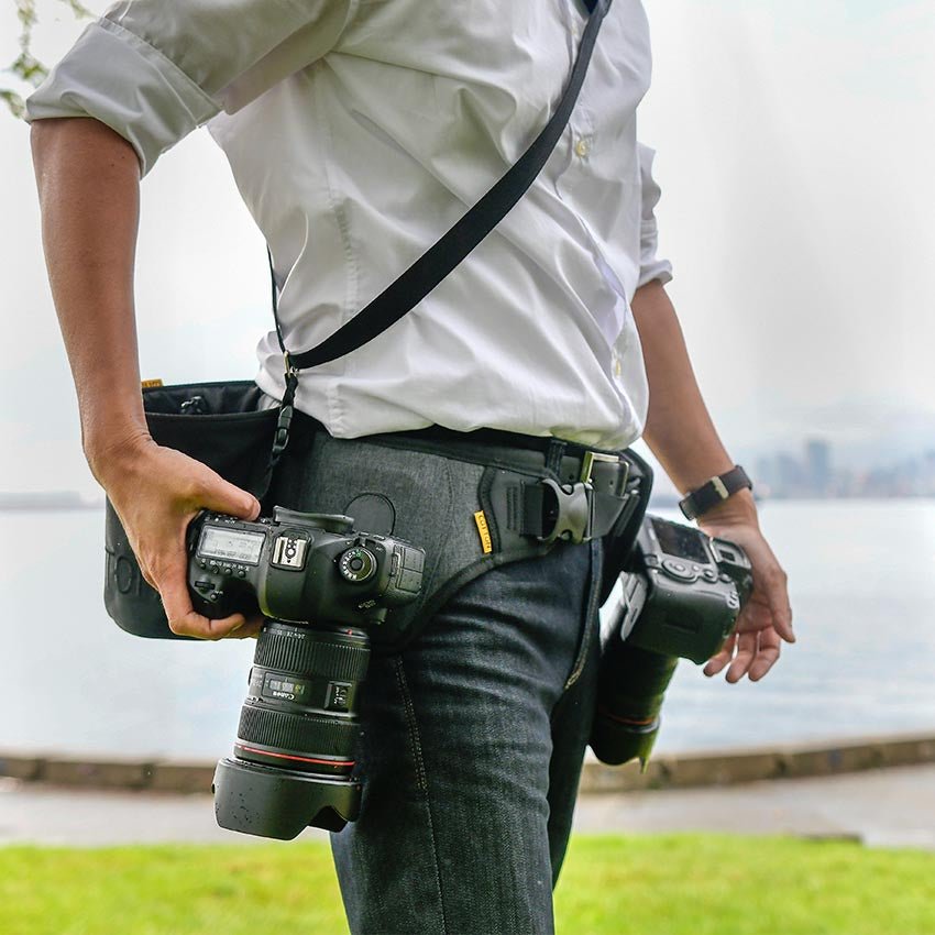 SlingBelt Carrying System for 2 Cameras - Cotton Camera Carrying Systems